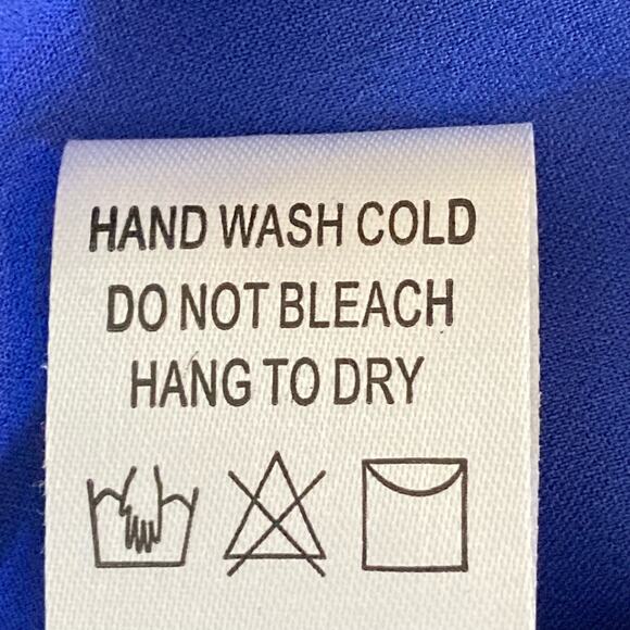 Doe & Rae Cobalt Blue Ruffled Dress Sz LARGE Pleated Accents Party Date Night - Picture 12 of 12